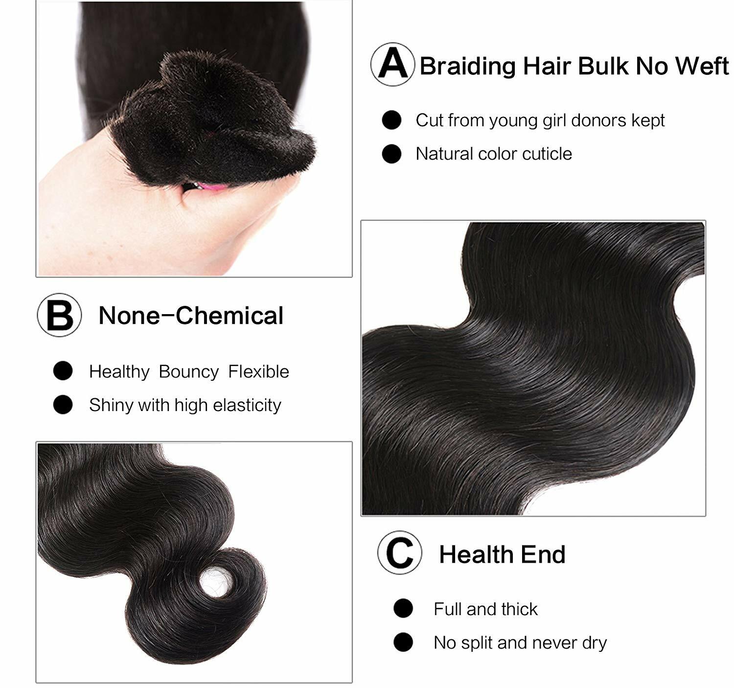 Bulk Mink Hair 22 Inch Best Quality Braids Human Hair In Body Wave 100g/PACK
