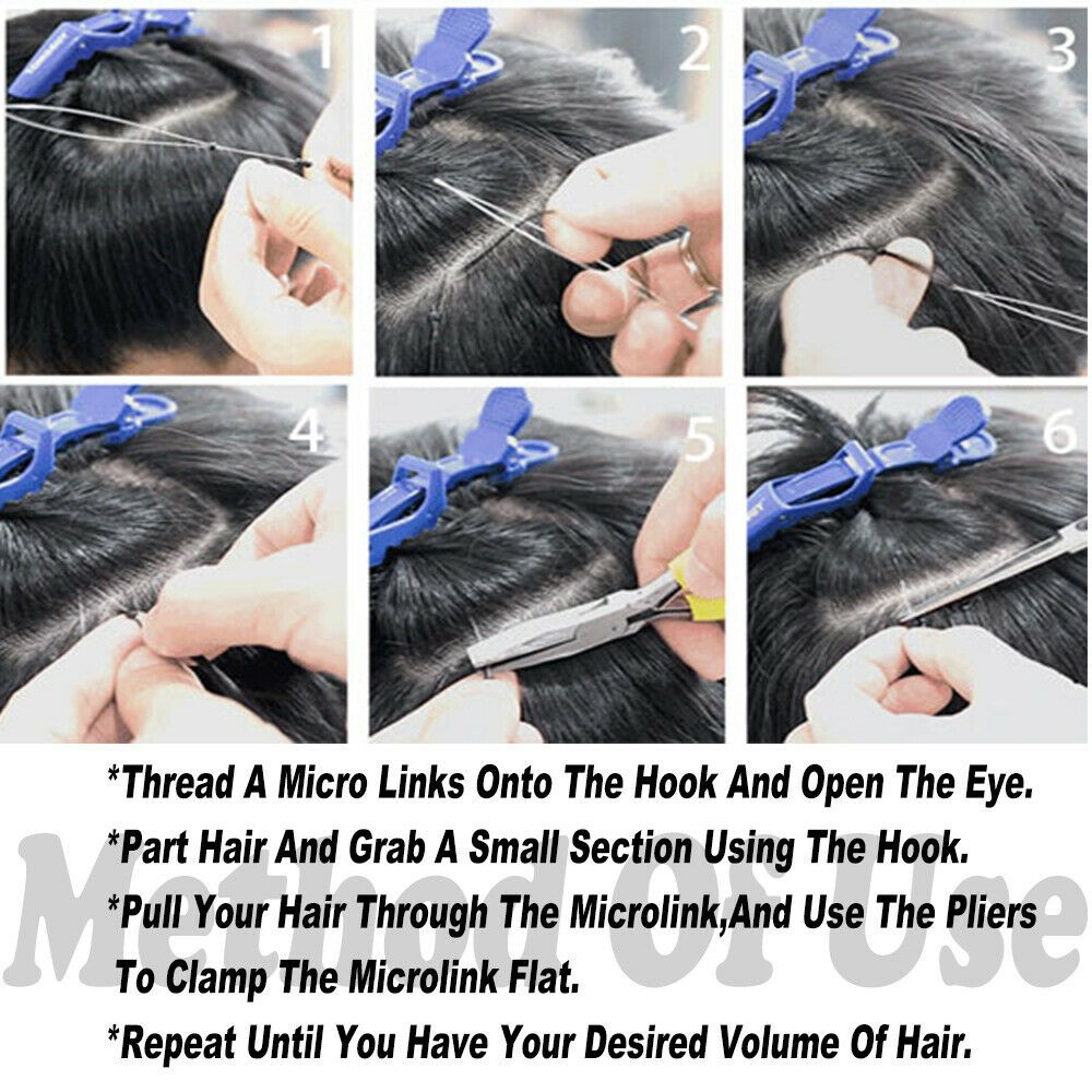 Nano Ring Hair Extensions Premium Remy Human Hair Micro Nano Bead Full HeadThick