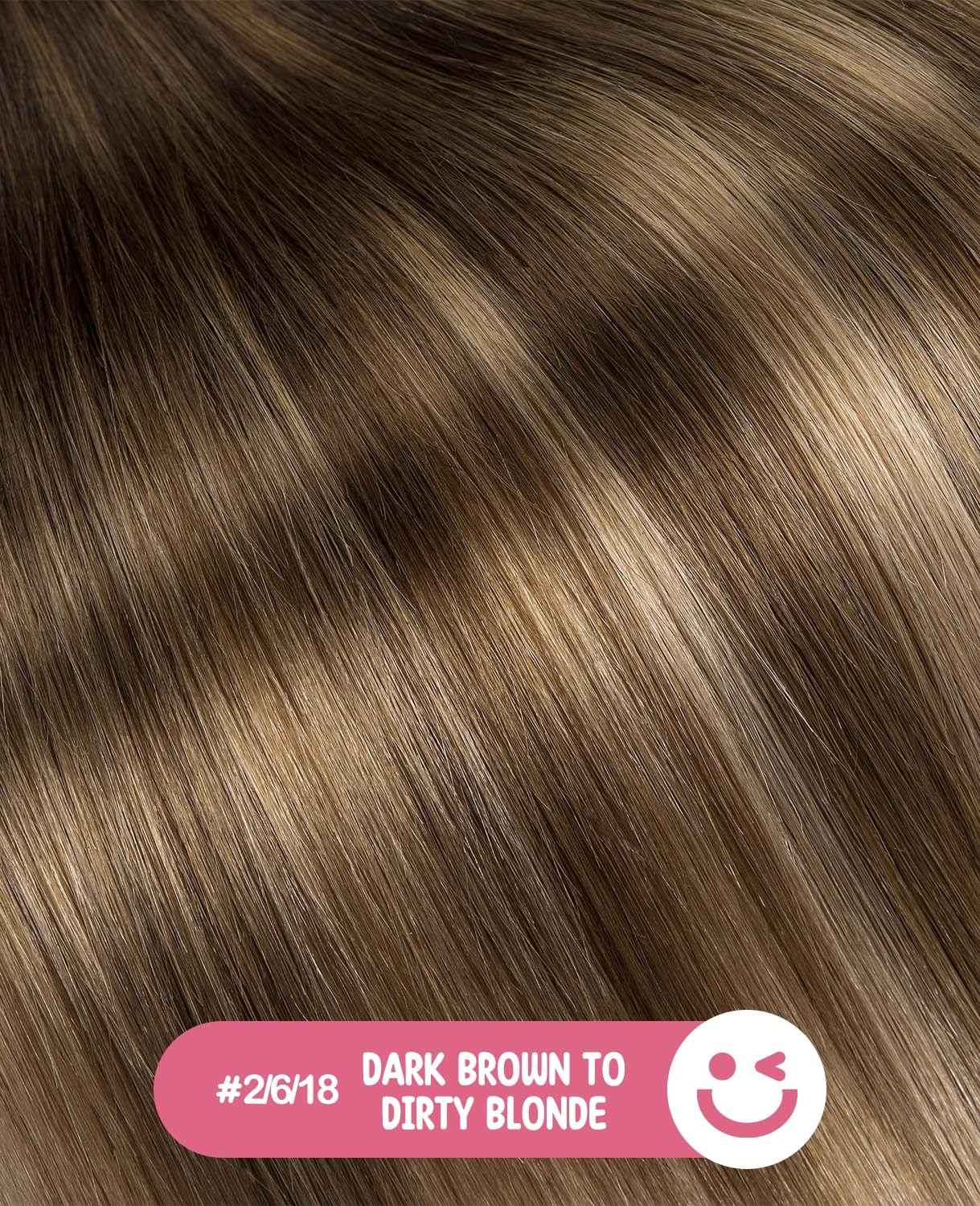 Youngsmile Invisible Tape In Hair Extensions Human Hair 2/6/18 Dark Brown To