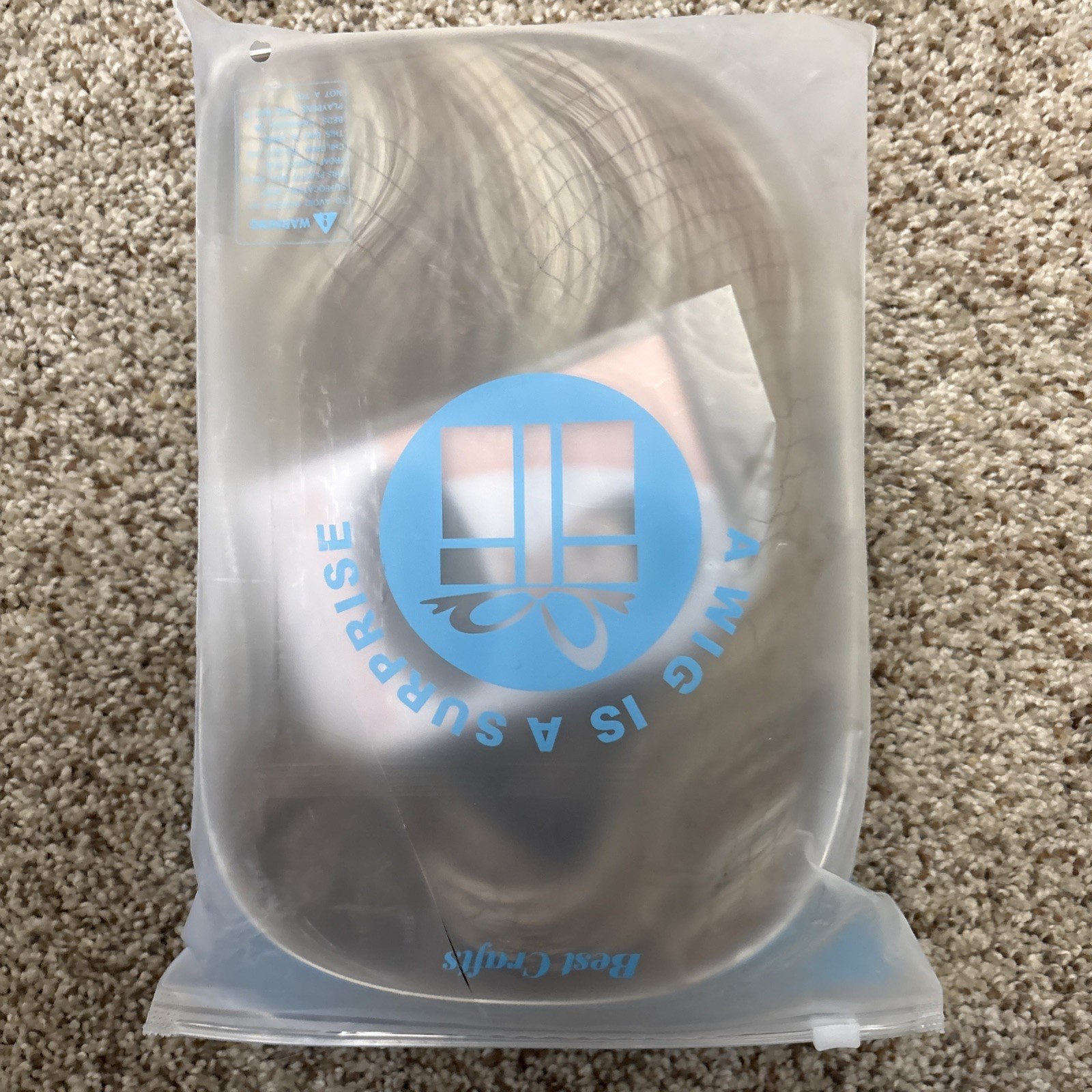 MAGQOO Short Curly Wavy Bob wig, Blonde Brown w/ Side Part, Women Synthetic Hair