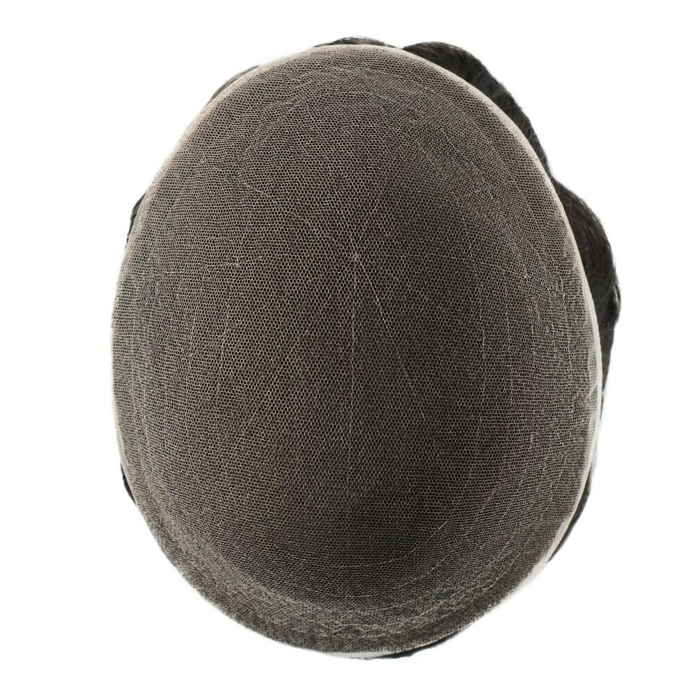 Mens Hair Toupee Full French Lace Human Hair Replacement System 130% Density8x10