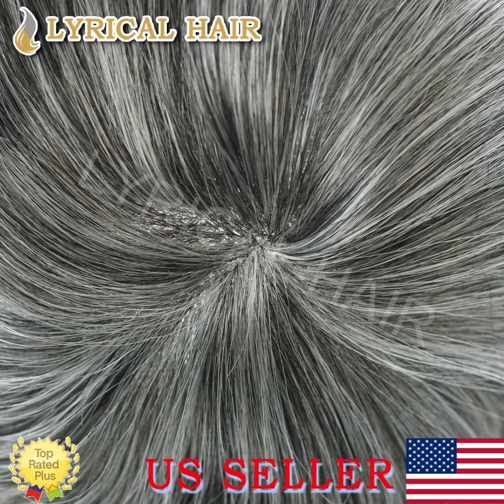 All PU Mens Toupee Real Human Hair Injected Durable Skin Hair Replacement System