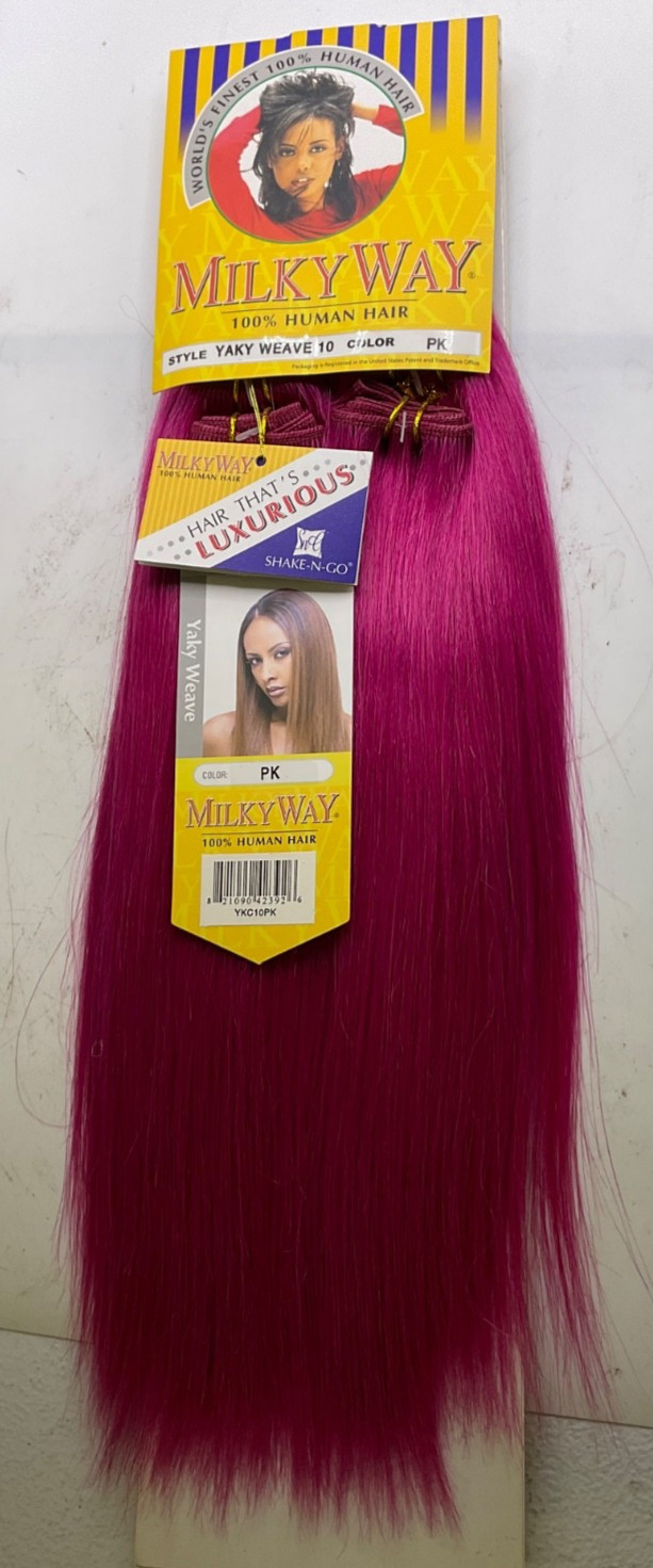 Milky Way 100% Human Hair Yaky Weave 10″ Color: PK
