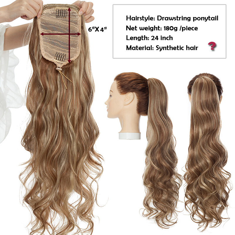 200g Real As Human Thick Drawstring Ponytail Clip In Hair Extension Pony Tail US
