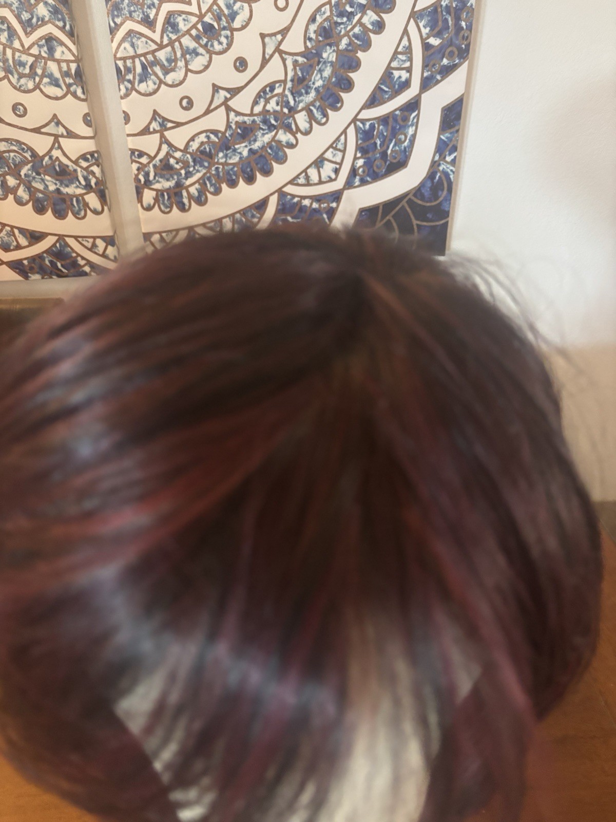 Luxury Chic Lifestyle Synthetic ￼ Monofilament Free Part, Burgundy Blend