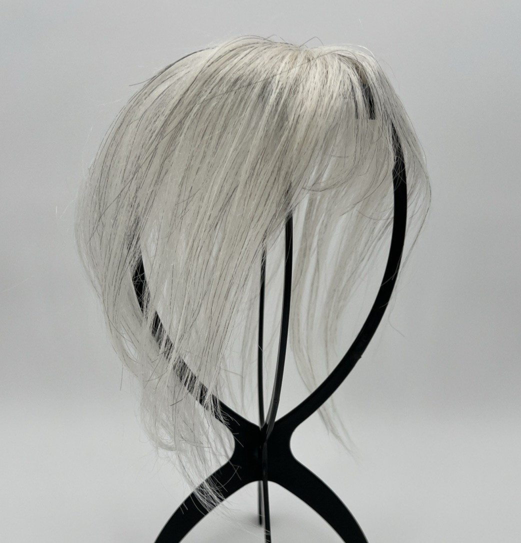 White & Blacks w/ Bangs 100% Human Hair 10in Topper