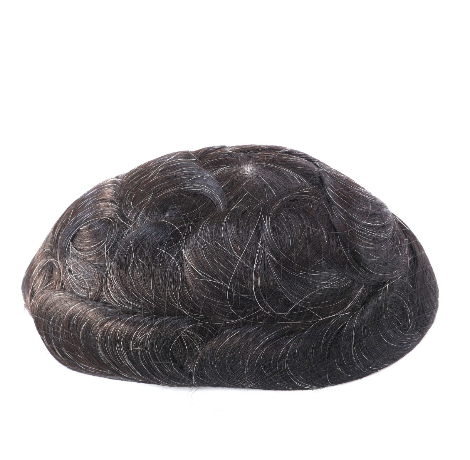 Natural Mens Toupee Hair Replacement System Super Thin Skin V Looped NG #1B10