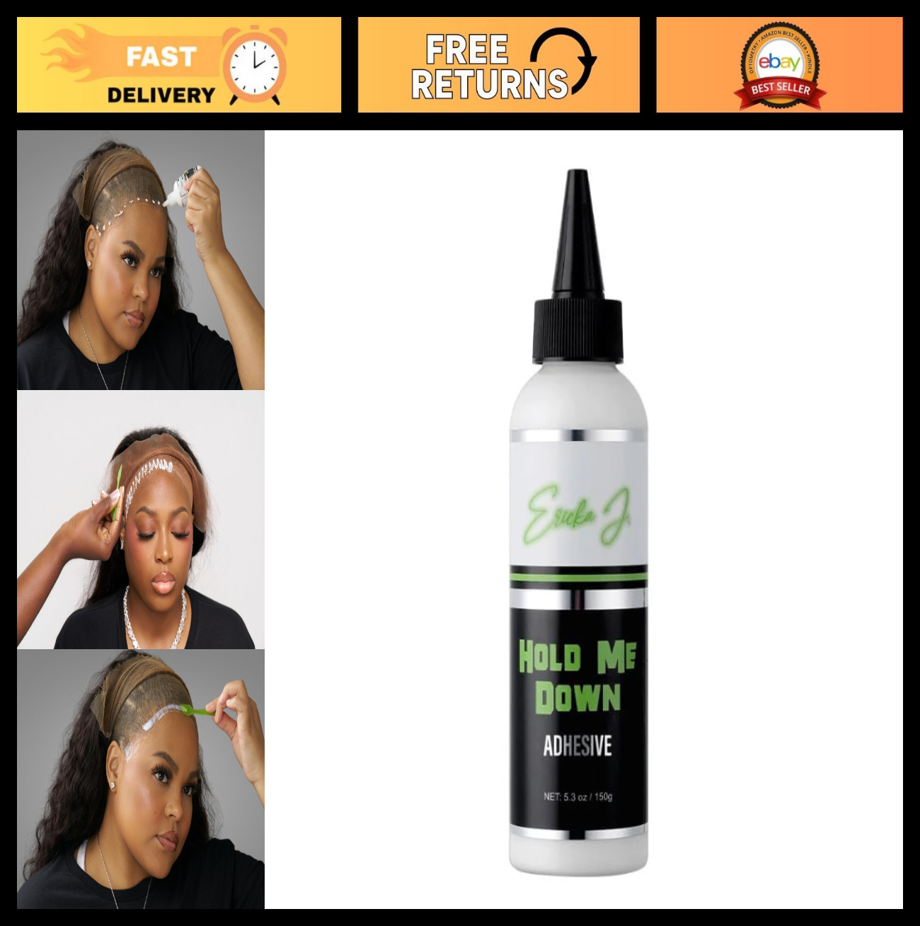 Waterproof Lace Wig Glue – Strong Hold, Quick Drying, Sweat Resistant, 150g