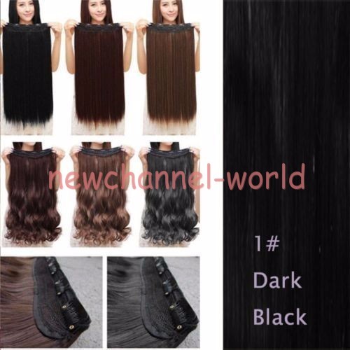17~30inch Clip in Hair Extensions Real Wavy 5Clips Straight Hairpiece Balayage