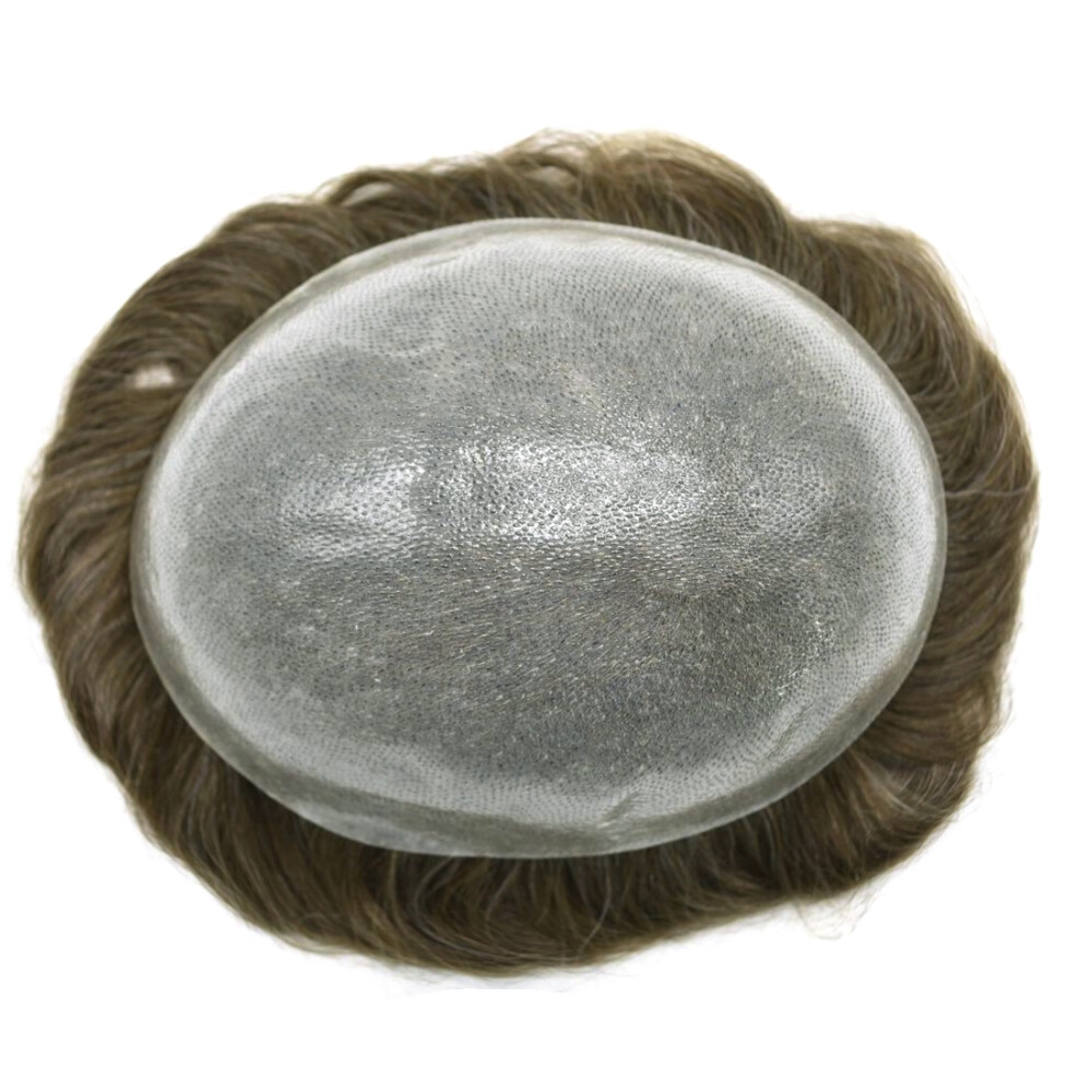 Full Poly Mens Toupee Hairpiece All Skin PU Hair Replacement System Wigs for Men
