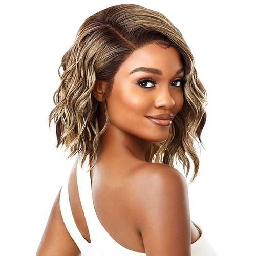 Asymmetical Loose wave bob style with yaki texture hair Lace front wig – ROSELYN