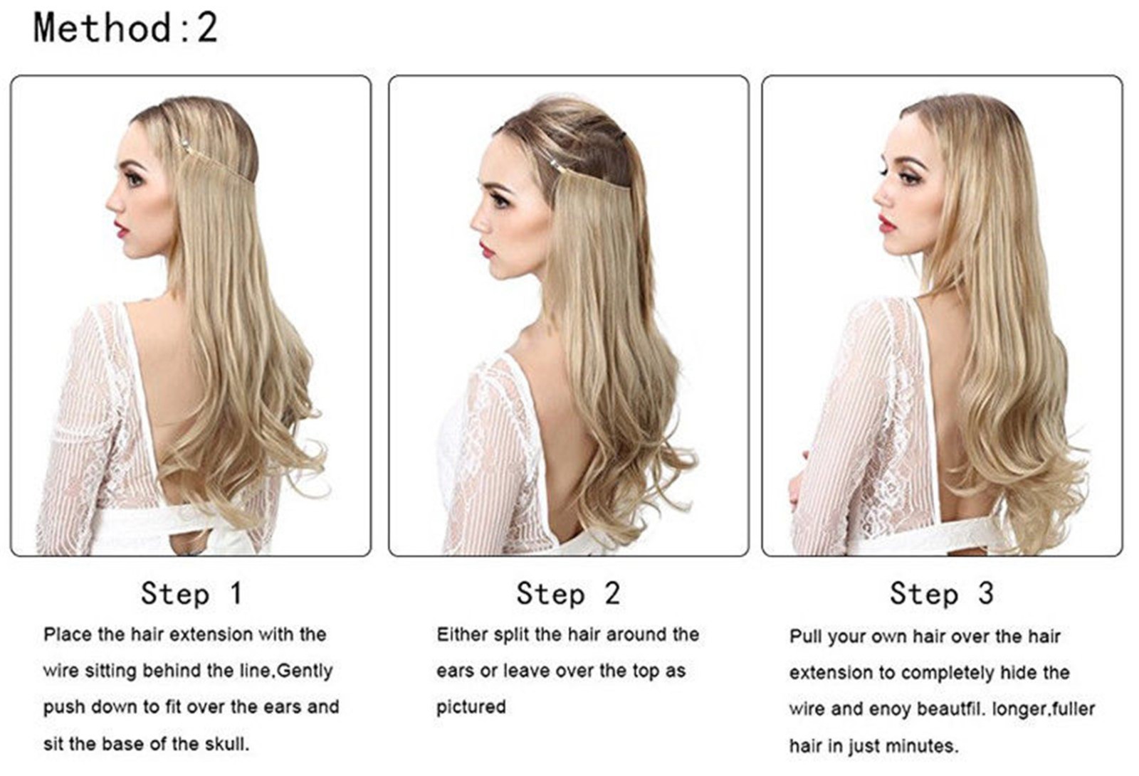 140g One Hairpiece CLEARANCE Invisible Wire Flip In Real Human Hair Extension #4