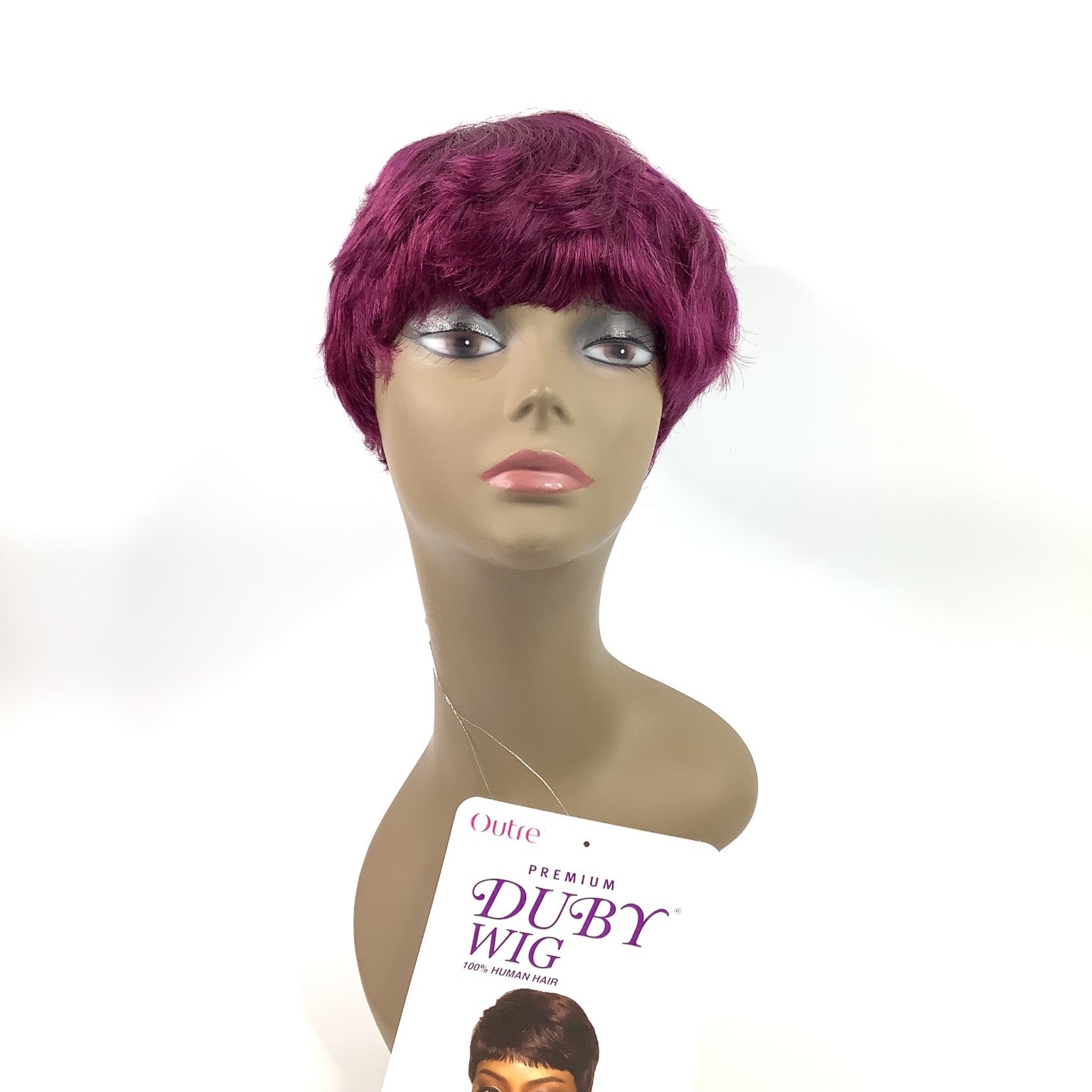 Outre DUBY WIG SASSY CUT 100% Human Hair Deep Violet Short Curly Pixie