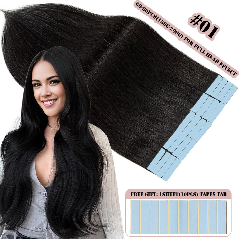 Invisible Tape in Real Human Remy Hair Extensions Skin Weft Blonde Russian Hair