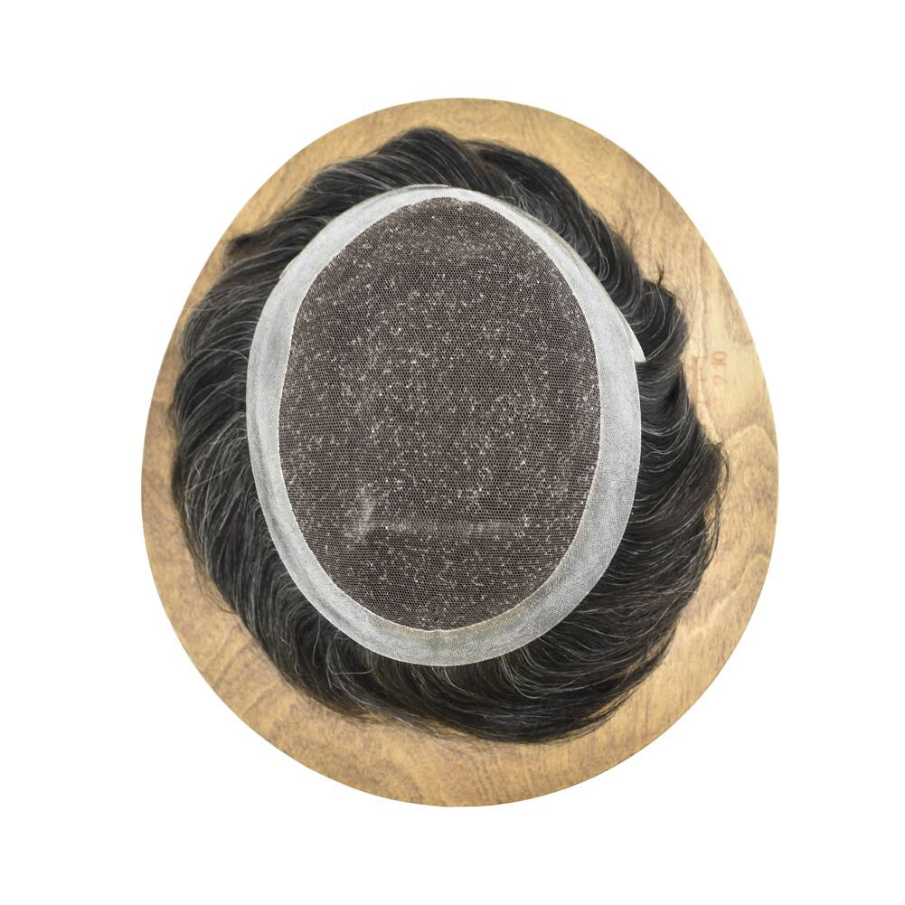SWISS LACE Hairpiece Poly Pu Skin Around Hair System Mens Toupee For Men