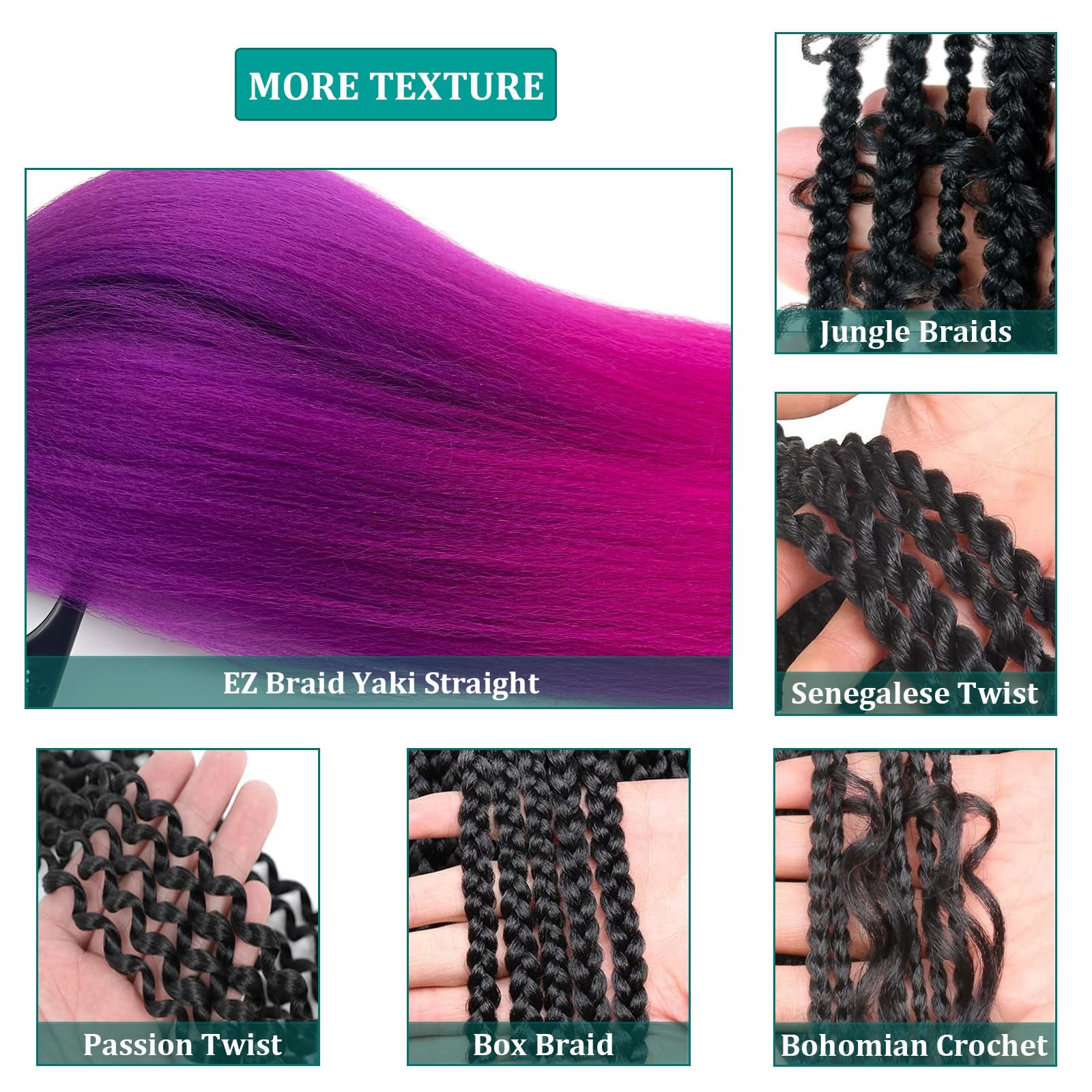 Upruyo Purple Pink Ombre Braiding Hair Pre Stretched Knotless Pink Prestretched