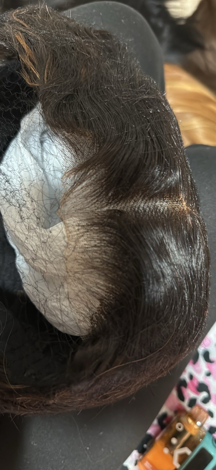 Human Hair Lace Front Wig Body Wave Dark/Light Brown Highlights Free-Part