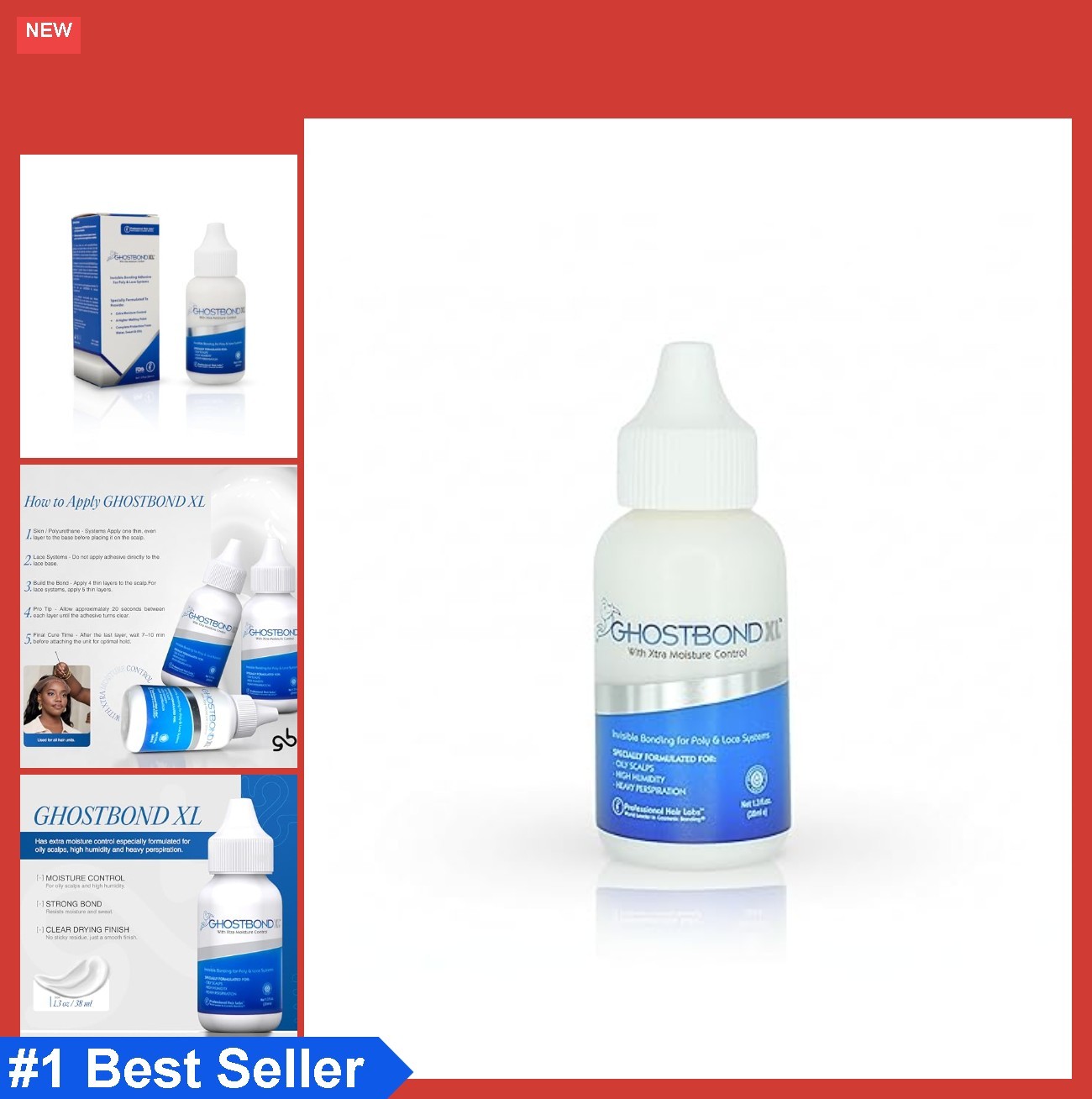 Hair Replacement Adhesive 1.3oz Invisible Wig Bonding Glue Water Resistant