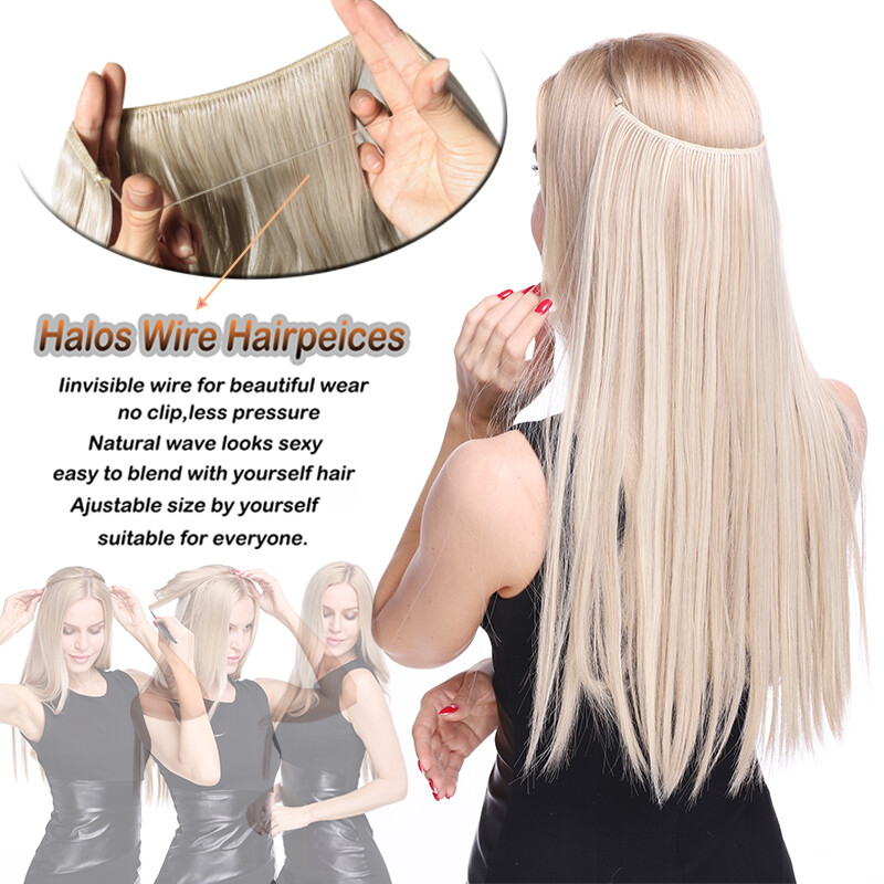 100% Natural Elastic Headband Secret Hair Extension No clips Hairpeices K3