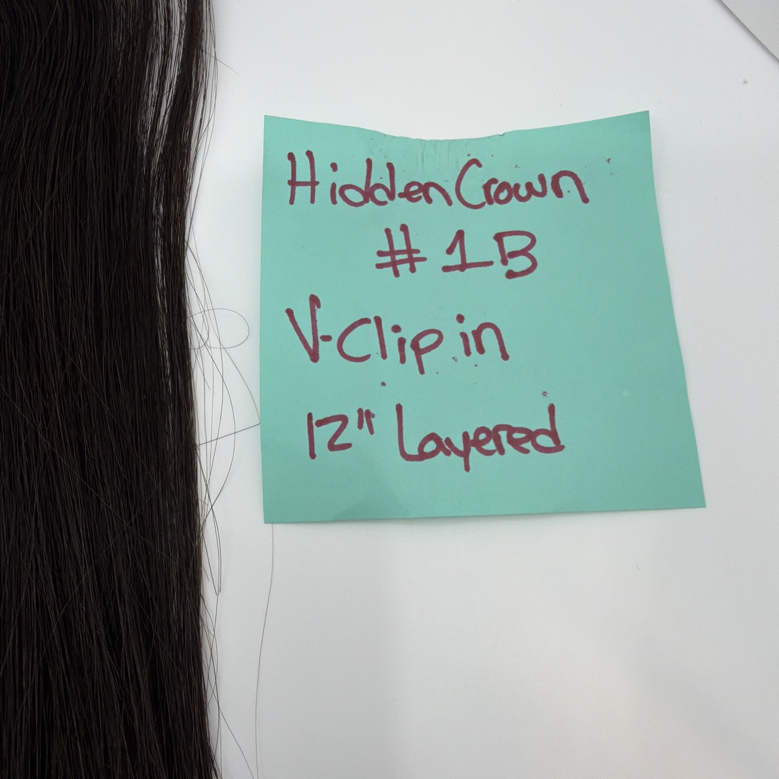 Hidden Crown V CLIP #1B Black V Clip In 12” Layered 6 Clip One Piece NEW