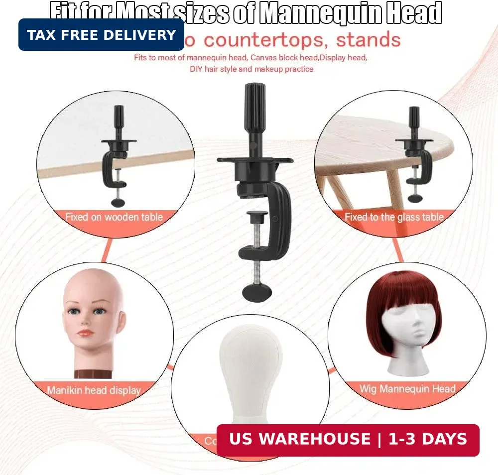 Teenitor Wig Mannequin Head Stand, 2 Pack Cosmetology Manikin Stand Mannequin He