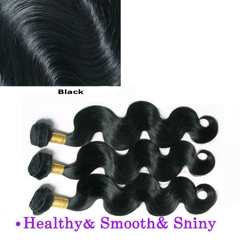 Soft Black Body Wave Brazilian Virgin Human Hair Weave Sew In 1 or 3 Bundles