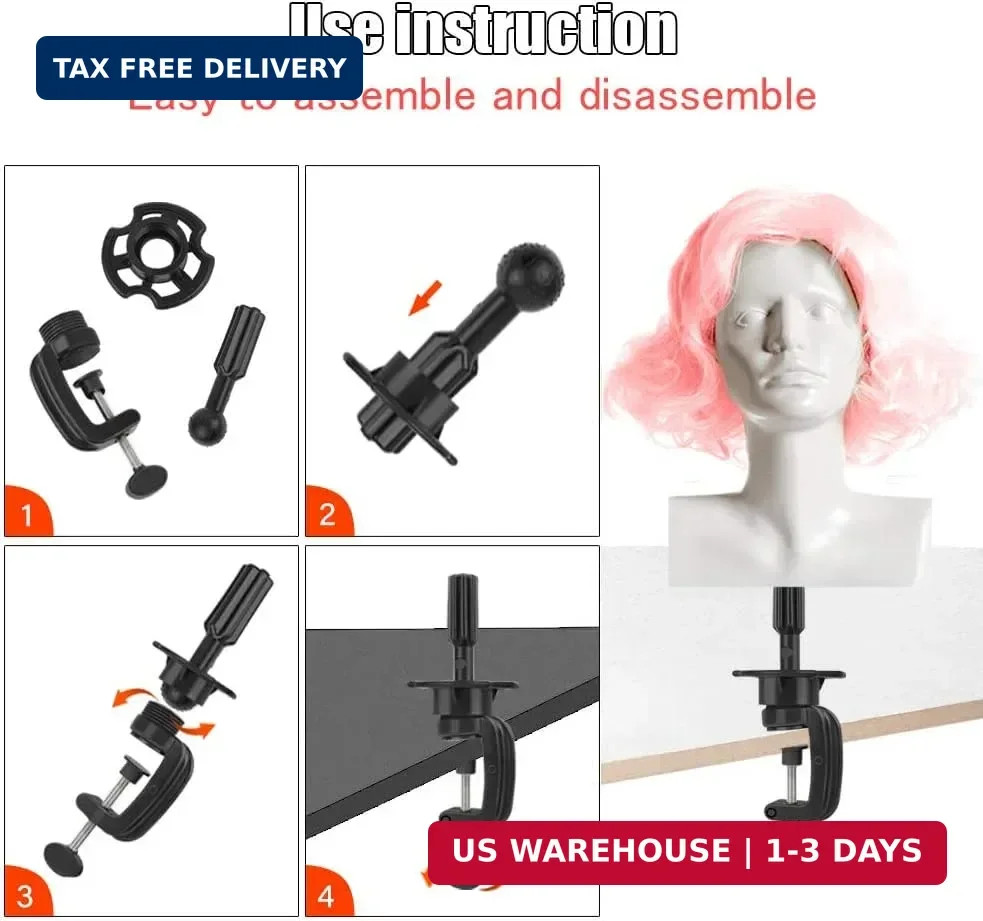 Teenitor Wig Mannequin Head Stand, 2 Pack Cosmetology Manikin Stand Mannequin He