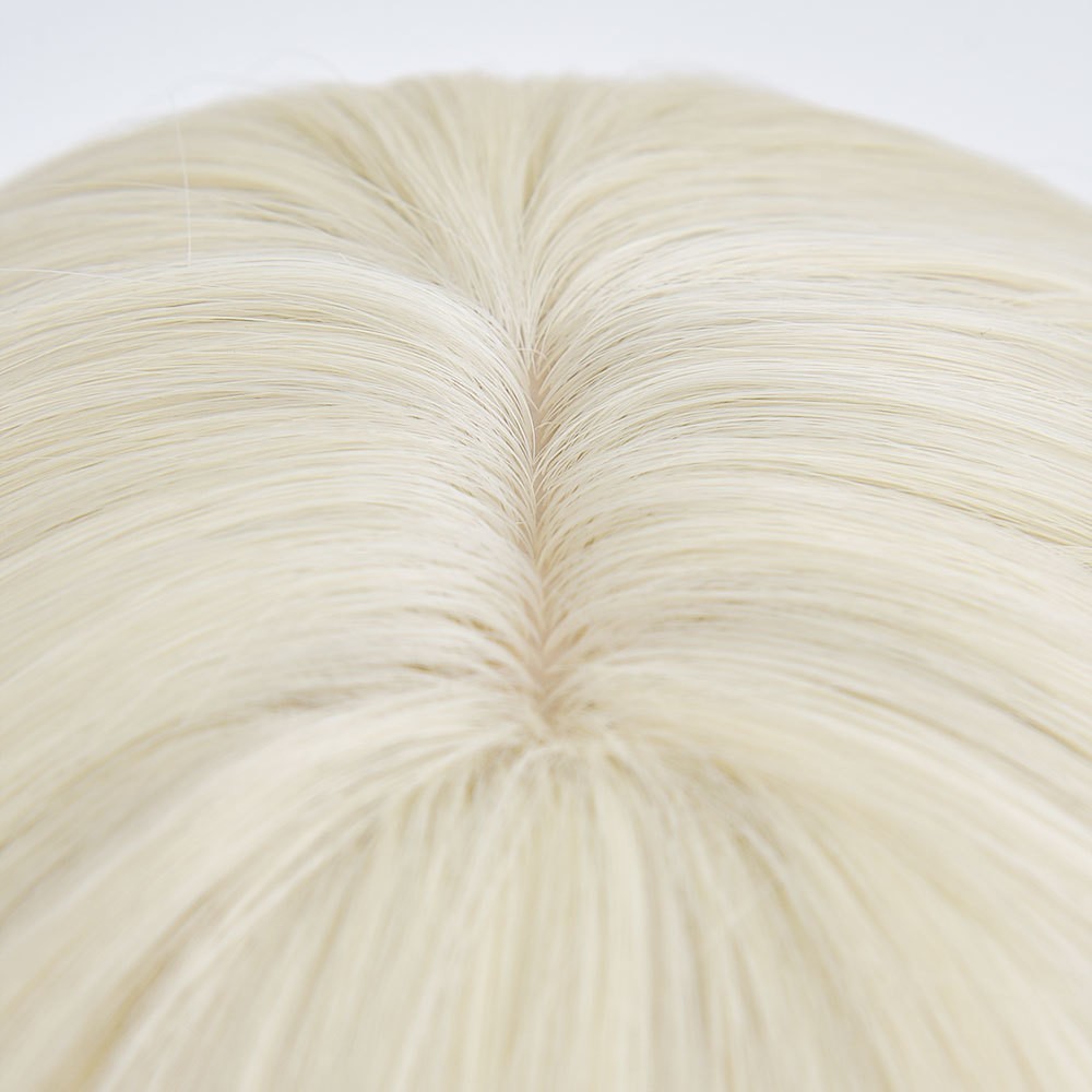 Synthetic Hair Cosplay Party Wigs With Bangs Long Straight Bleach blonde