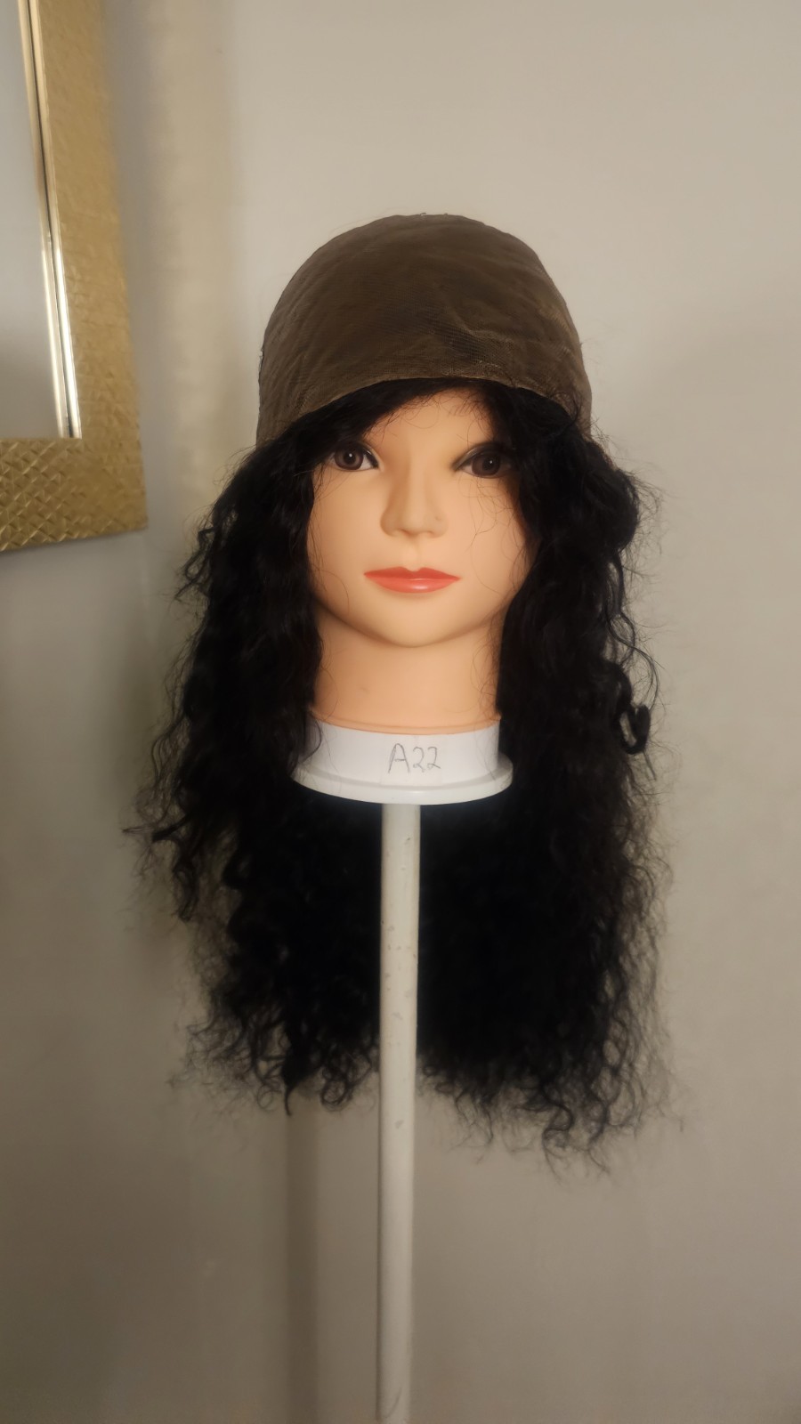 High Quality regular Top Black 26 to 28″ curly 100% Virgin Human Hair Lace Wig