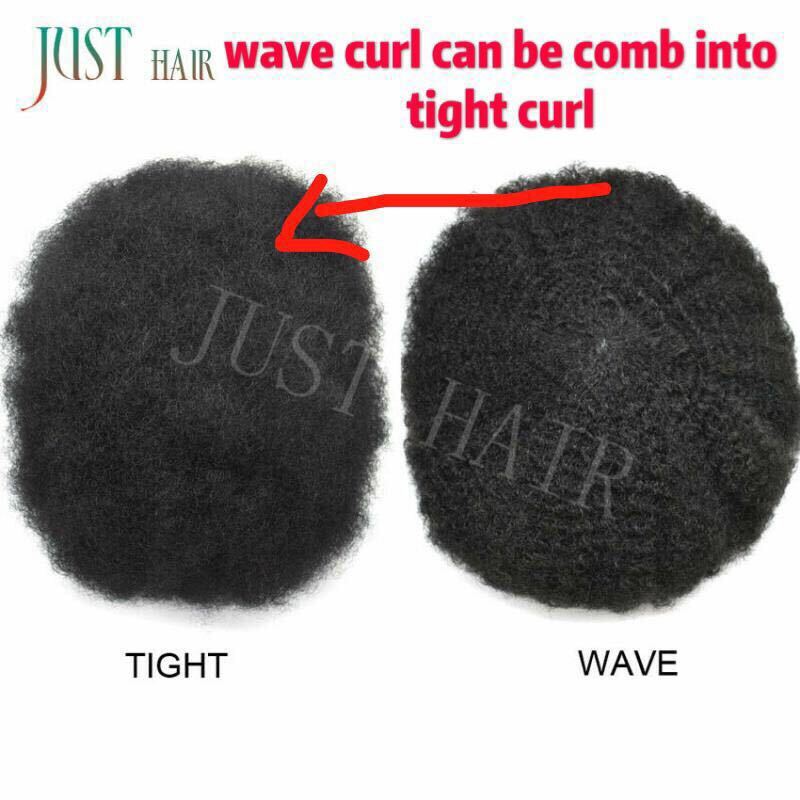 Afro Toupee For Black Men All Transparent Lace Curly 100%Human hair Weave system