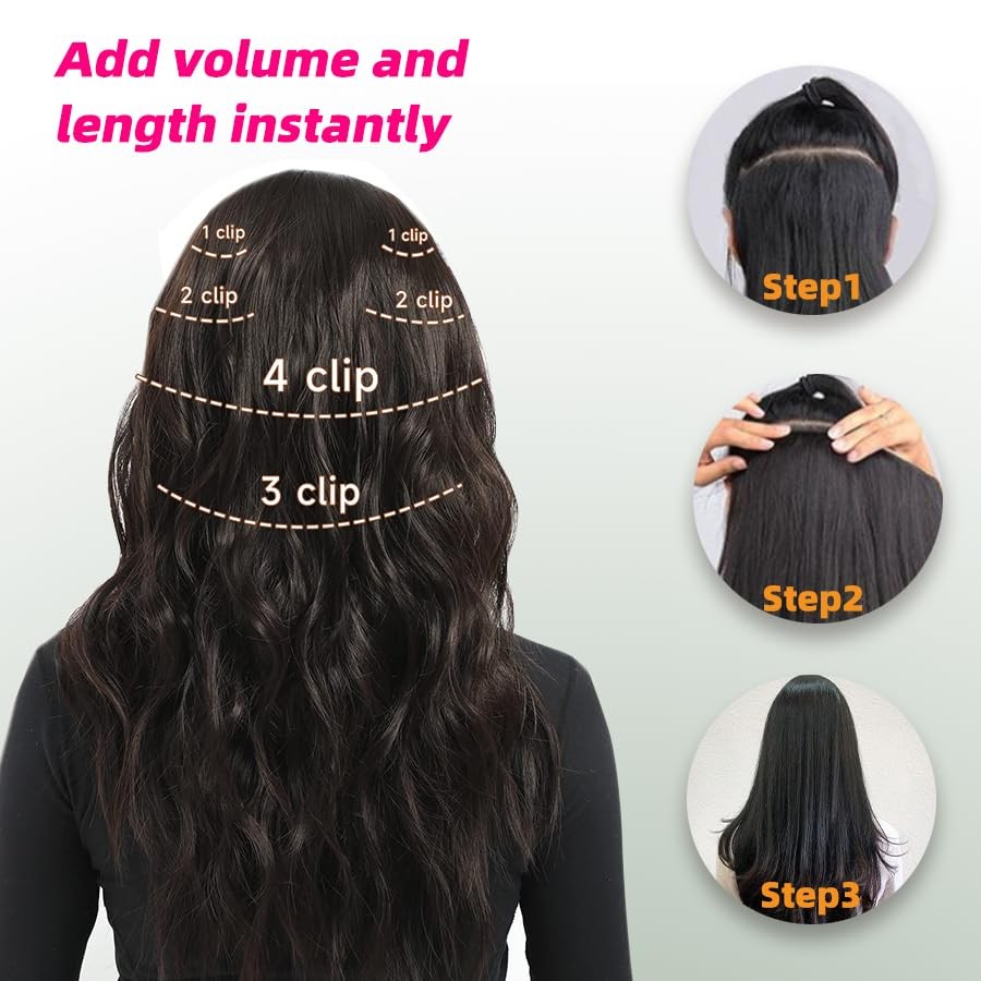 Isweet Straight Clip In Hair Extensions Real Human Hair 7Pcs 18 Inch 105G 14