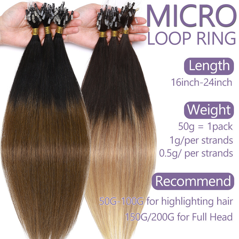 Micro Ring Russian Remy Human Hair Extensions Micro Loop Beads Real Hair 150G