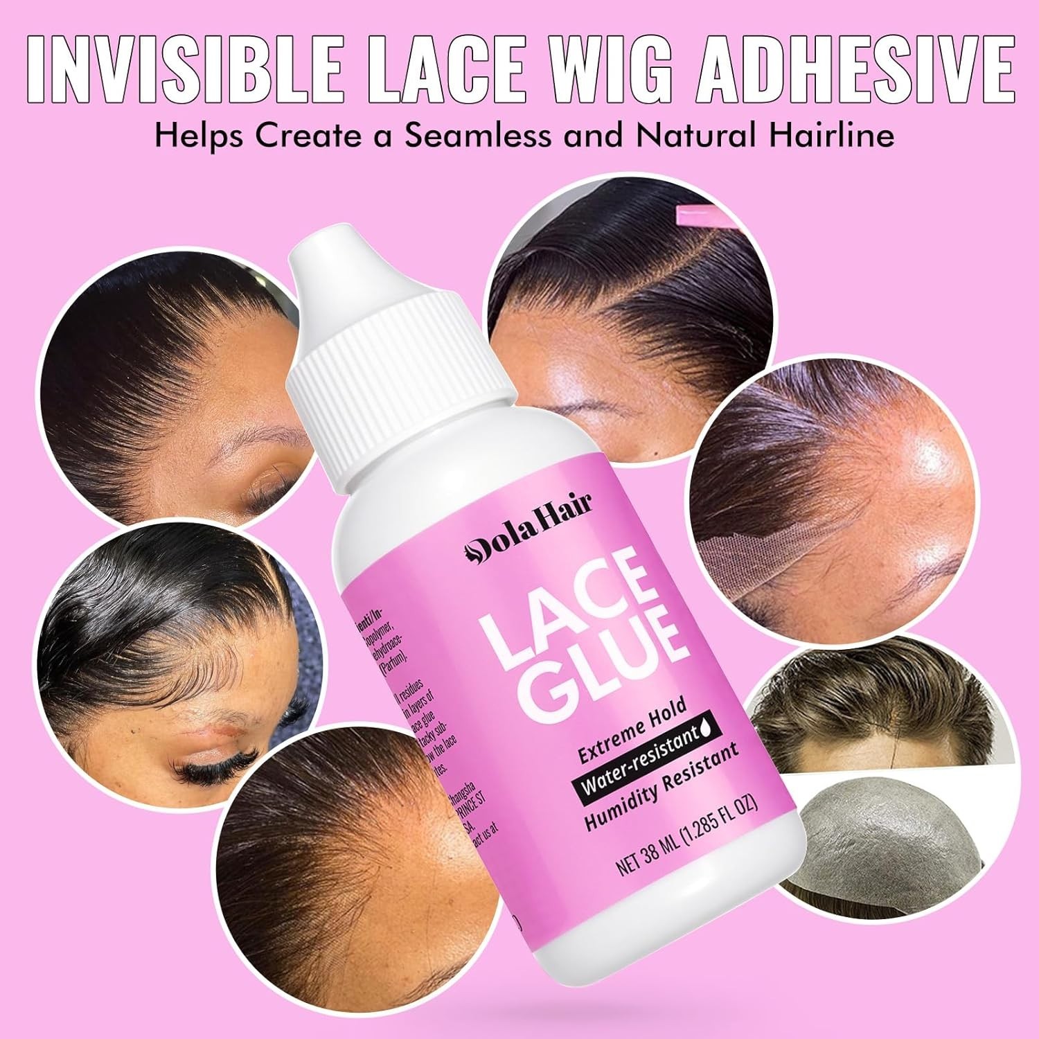 Extreme Hold Lace Glue for Wigs, Waterproof, Invisible Bonding, 1.285 Ounce