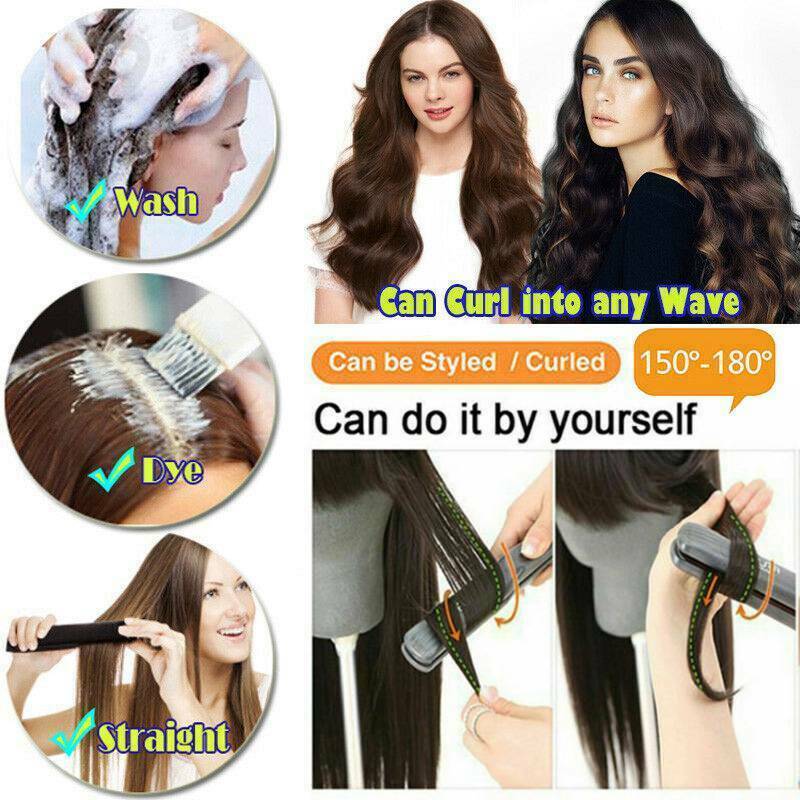 Double Weave Sew in Hair Extensions Weft Brazilian Remy Human Hair Full Head100g