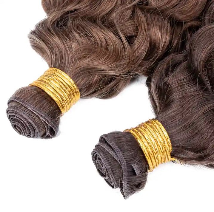 Genius Weft Curly Wavy Hair Extensions 100% Remy Human Hair Extensions 100g