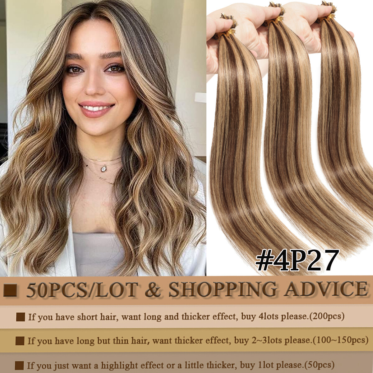 100% Real Keratin Pre Bonded Nail U Tip Remy Human Hair Extensions 14″-24″ THICK