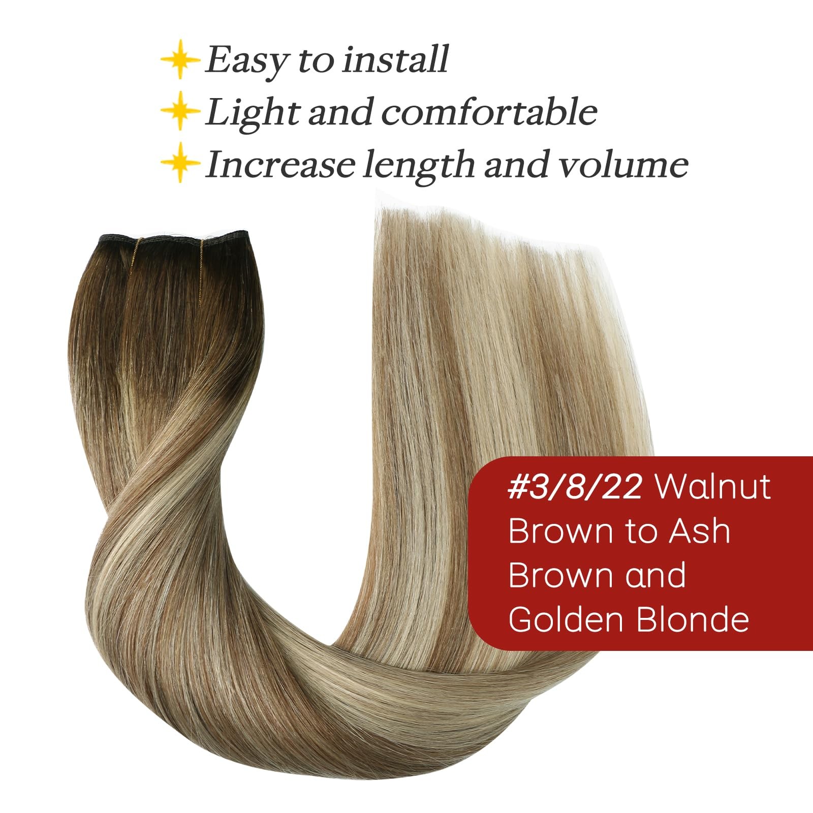 Safireny Wire Hair Extensions 70G Straight Hair Extensions Walnut Brown To Ash