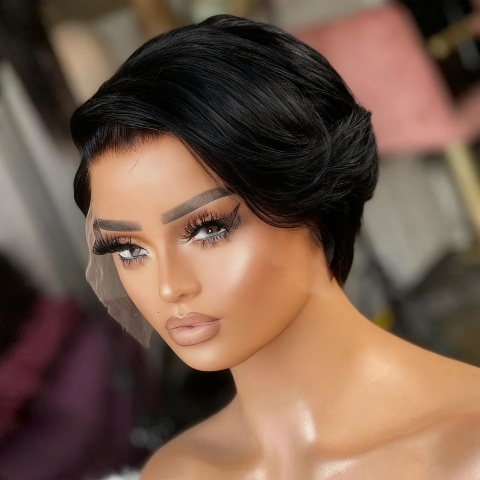 6inch Short Pixie Cut Wig 13×4 Lace Front Wigs 100% Human Hair