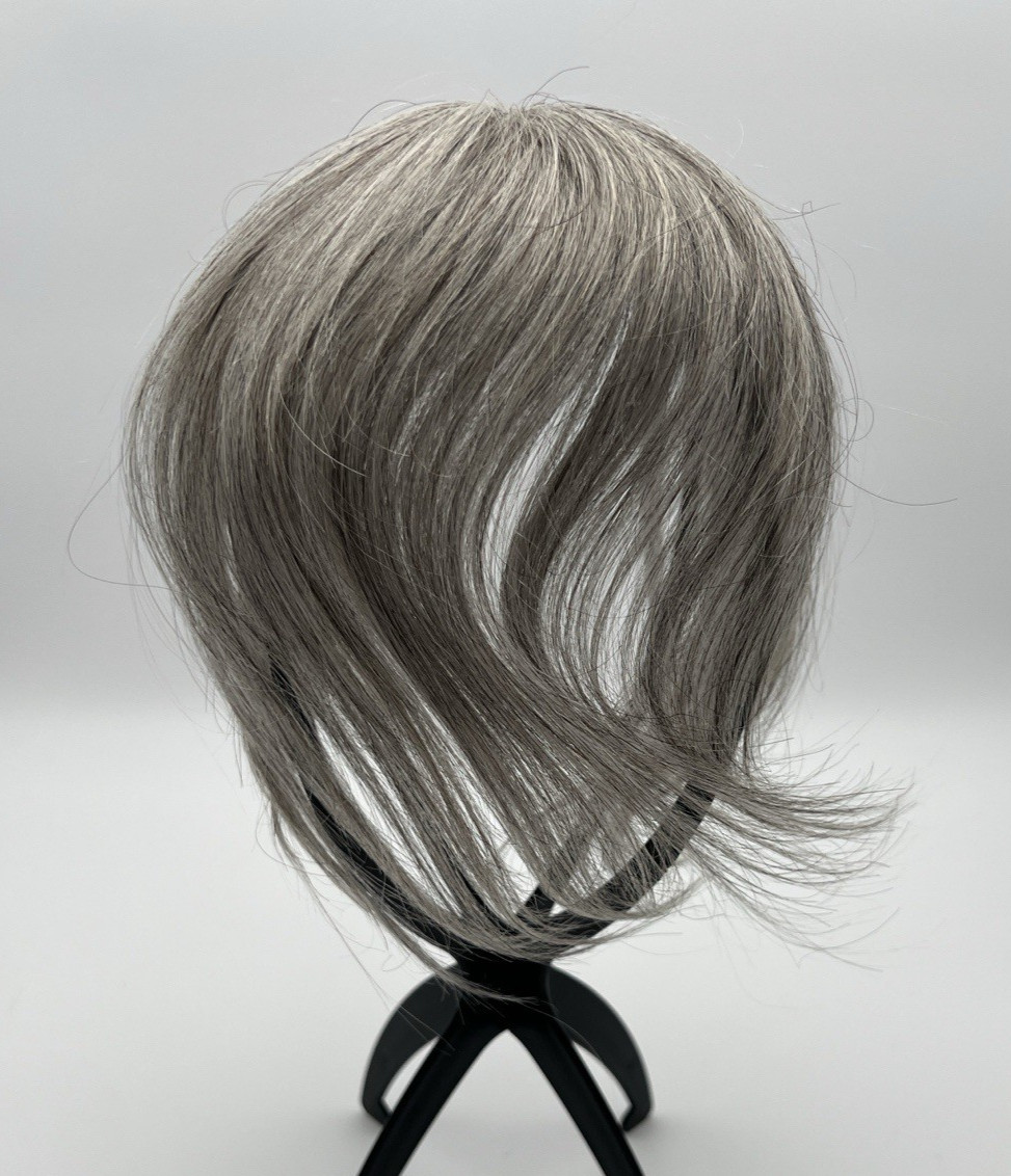 Dark Gray Black Mixed 100% Human 10in Women Hair Topper