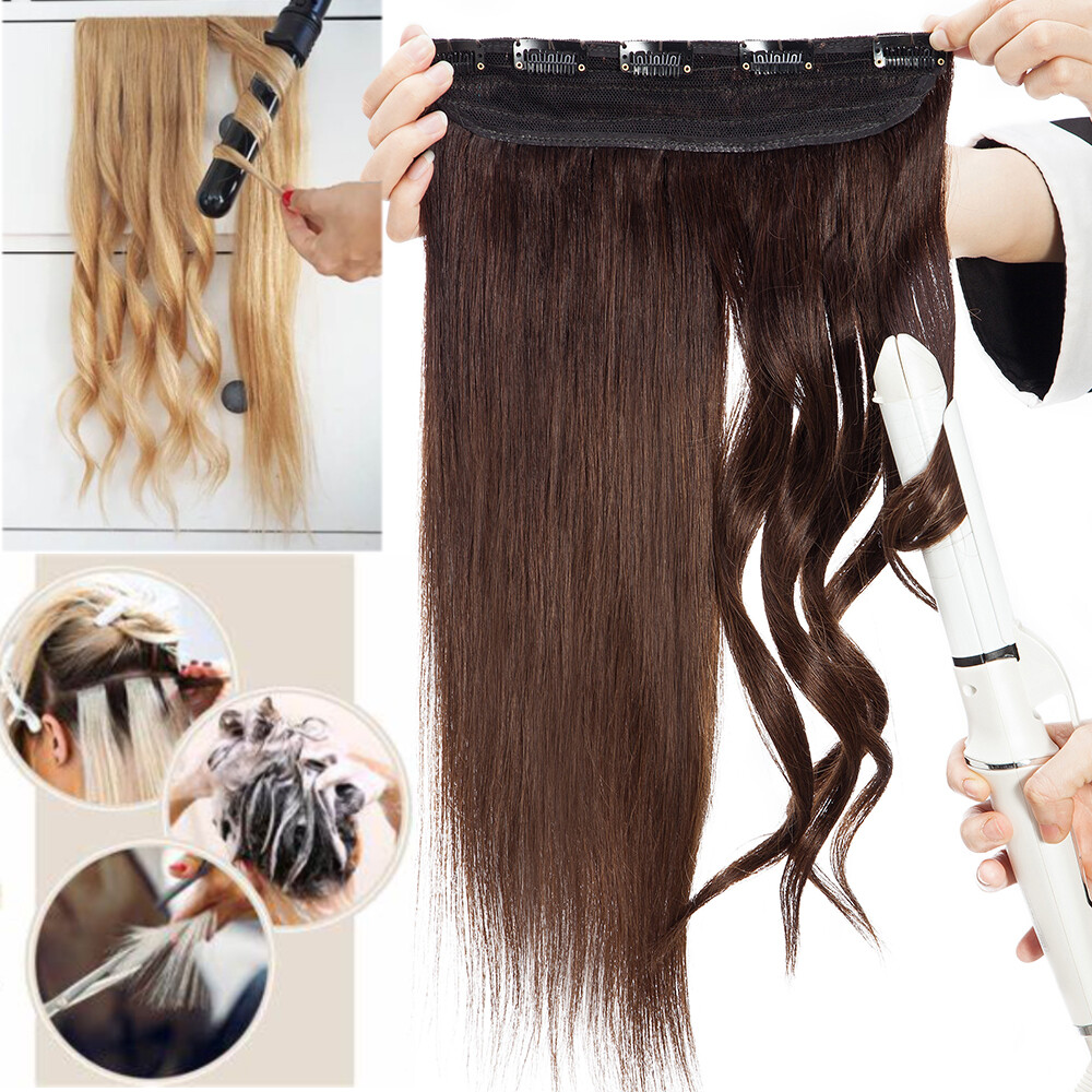 120G Real Remy Clip in Human Hair Extensions One Piece 3/4 Full Head Invisible