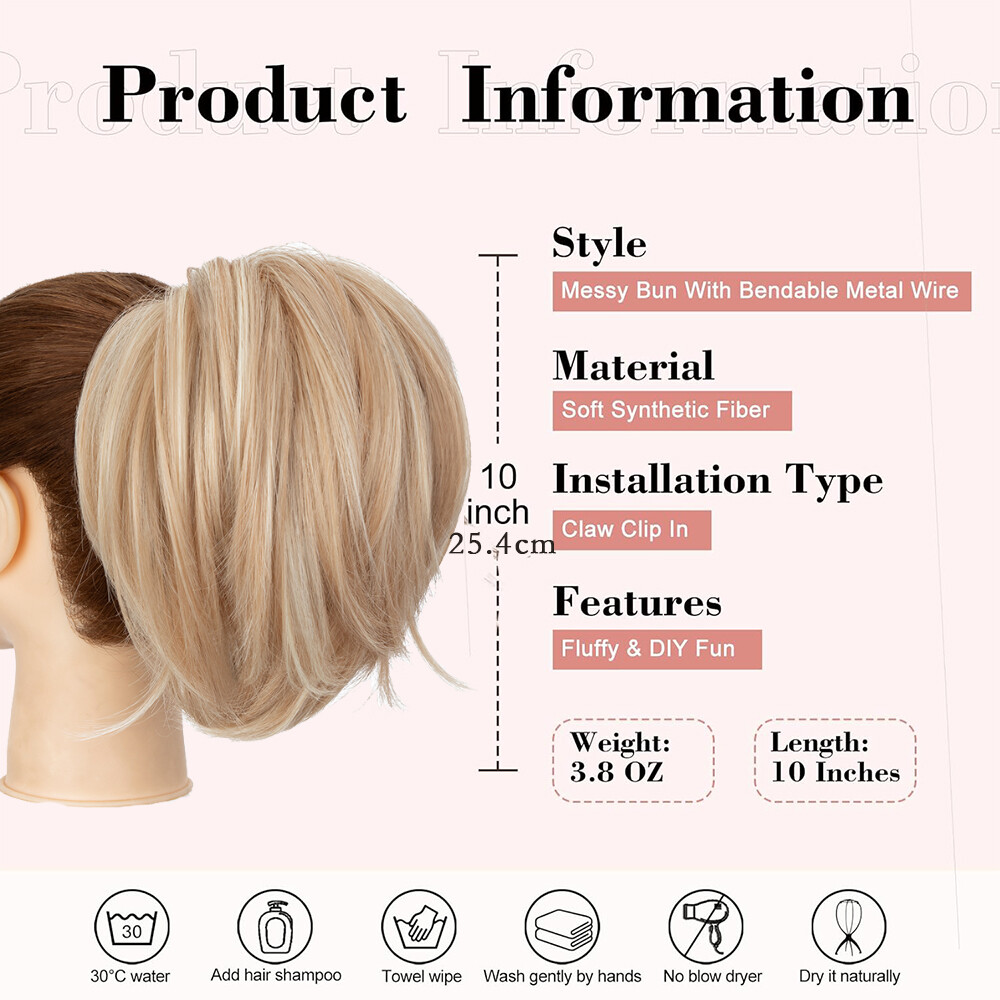 Messy Bun Hair Piece Ponytail Updo Claw Clip In Hair Extensions Real As Human