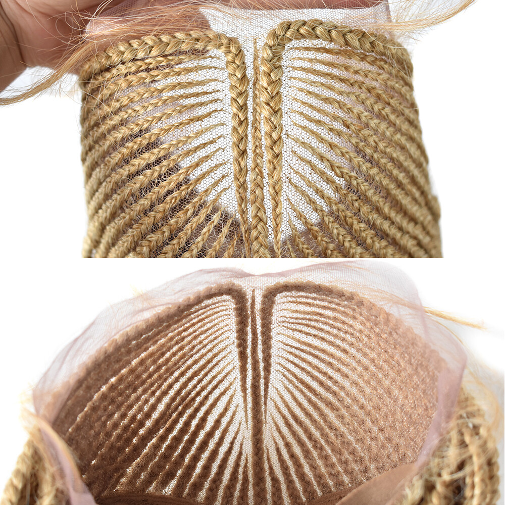 Micro Box Braids Women Wigs Baby Hair Swiss Lace Front Lightweight 30″ Long Hair