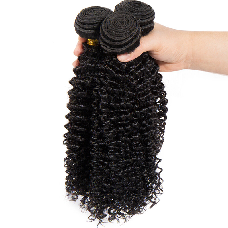 Remy Human Hair Jerry Curl Unprocessed Brazilian Virgin Natural color 1&3 Bundle