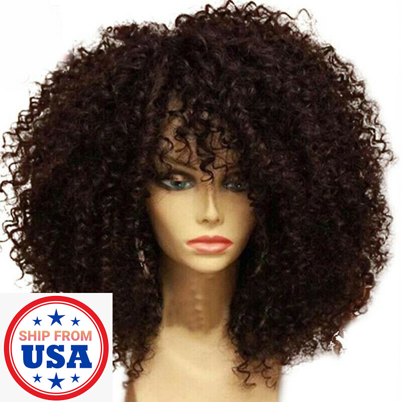 Women Lady Natural Short Curly Wavy Wig Black Ladies Synthetic Hair Costume
