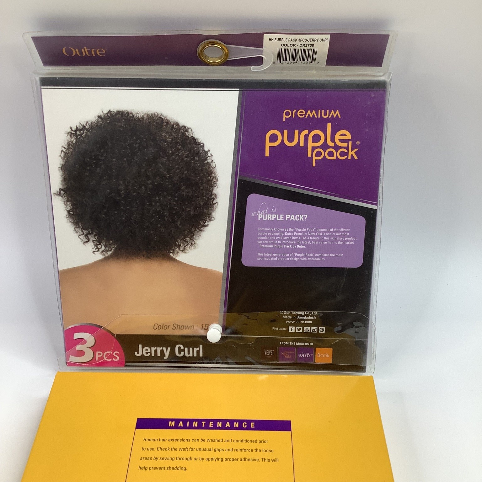 Outre Premium Purple Pack Jerry Curl Hair Extensions DR2730 3 PCS Human Hair