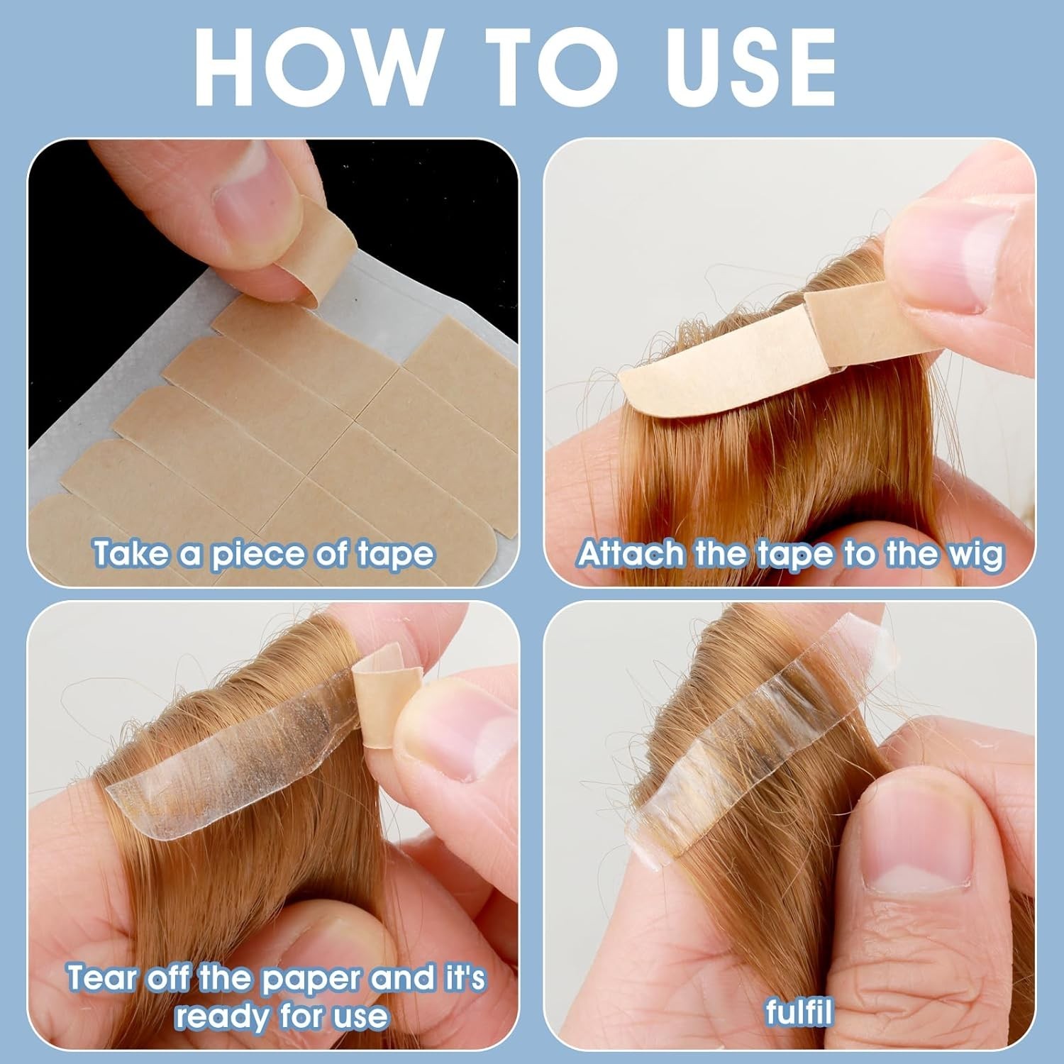 144PCS Double-Sided Hair Extension Tape Tabs: Waterproof, Invisible & Durable