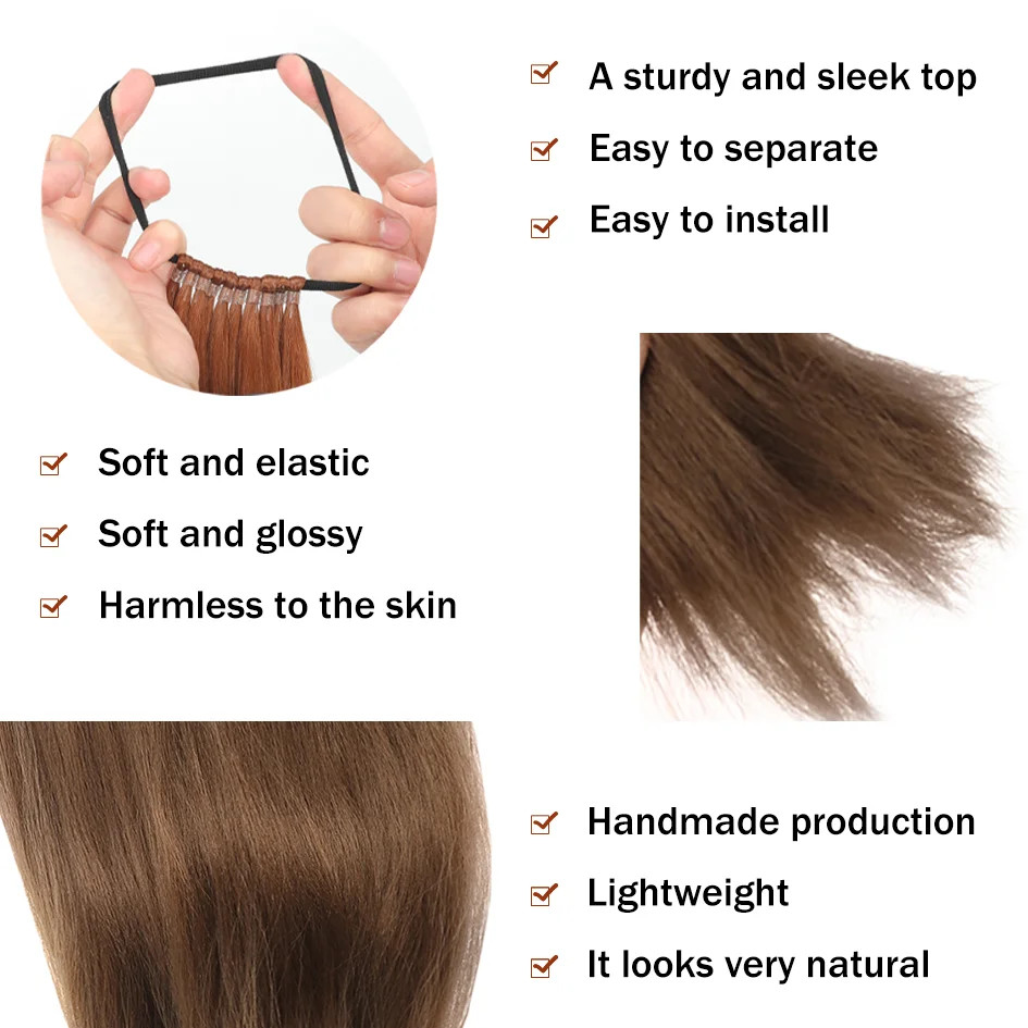 18-32inch Fake Hair Long Flexible Synthetic Ponytail Extension Hairpieces