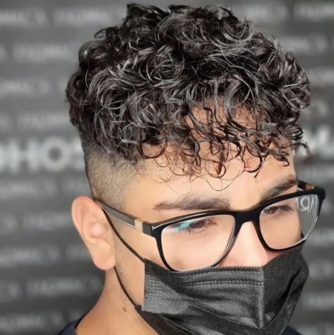 20mm Natural Curly Hair Toupee for Men Super Thin Durable Mono &PU Base 6×8 Inch