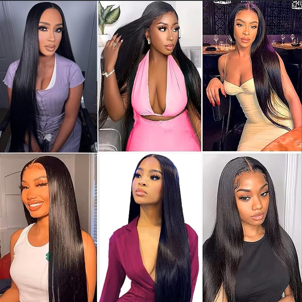 Straight Human Hair Bundles with Closure – 14-20 Inch, Pre-Plucked, Thick Weave