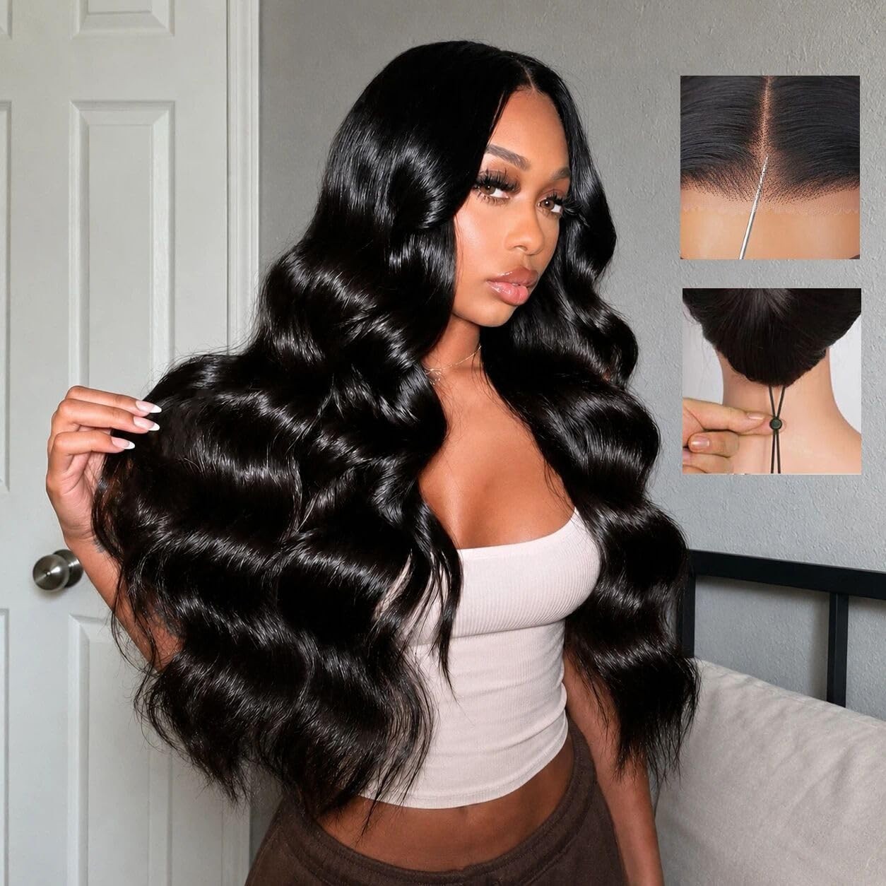 26″ Body Wave Glueless Wig – 250% Density, HD Lace Front, Pre-Plucked, Natural C